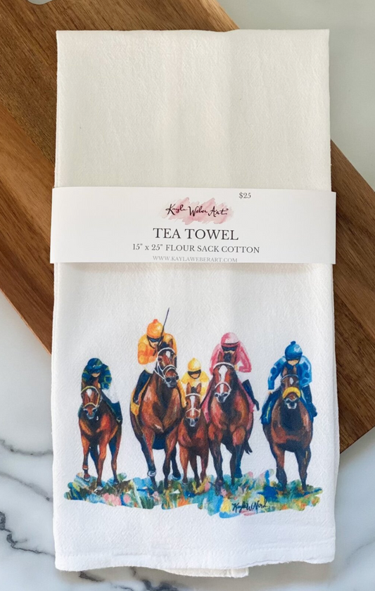 Run for the Roses Tea Towel