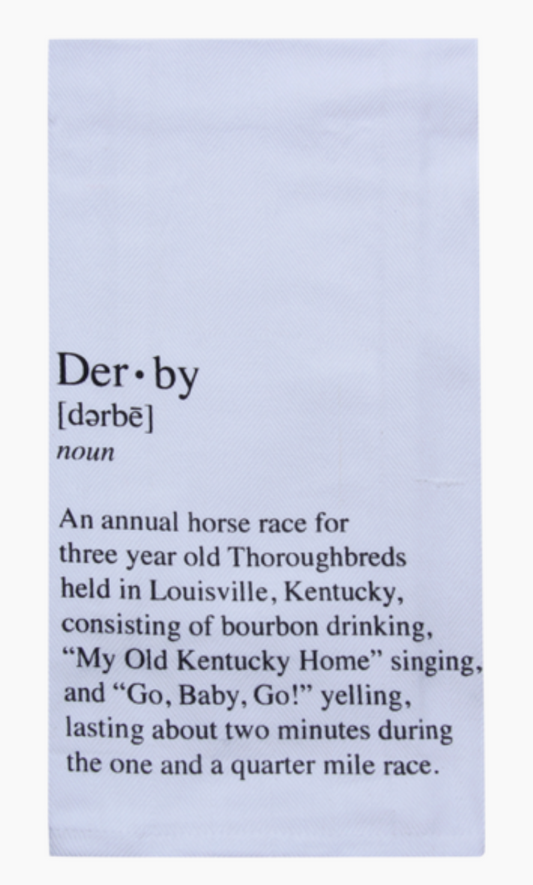 Kentucky Derby Define Derby Tea Towel - Horse Racing